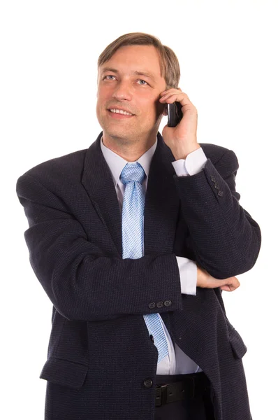 Biznesmen z cellphone — Zdjęcie stockowe