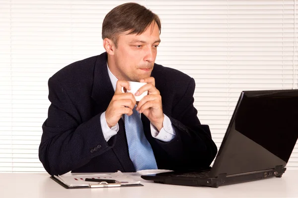 Man with computer Royalty Free Stock Images