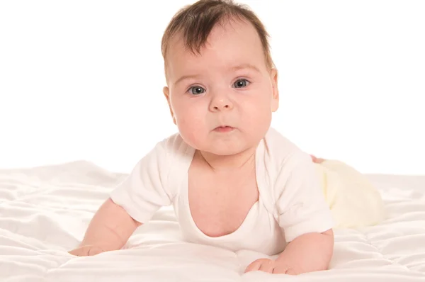 Aranyos kis baba fekvő — Stock Fotó