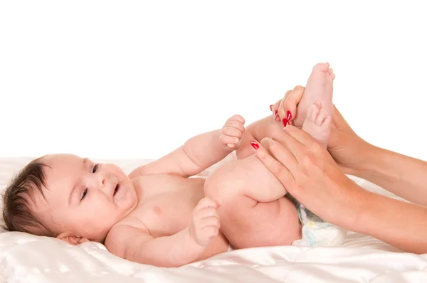 Bebé y manos — Foto de Stock