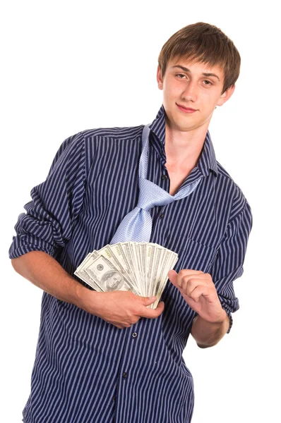 Muž s penězi — Stock fotografie
