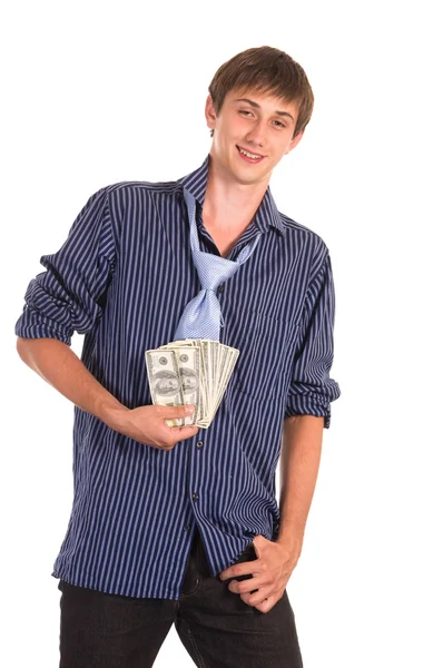 Young man with money — Stock Photo, Image