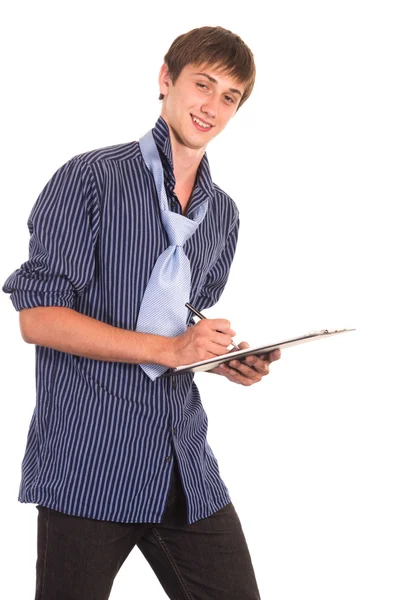Man with list — Stock Photo, Image