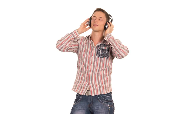 Cute man and music — Stock Photo, Image