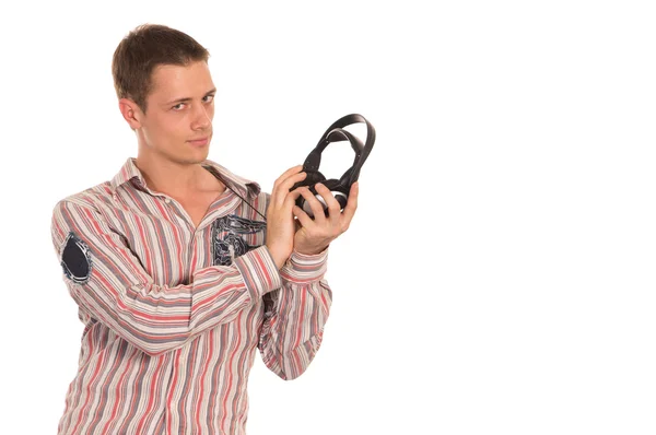 Man with headphones — Stock Photo, Image