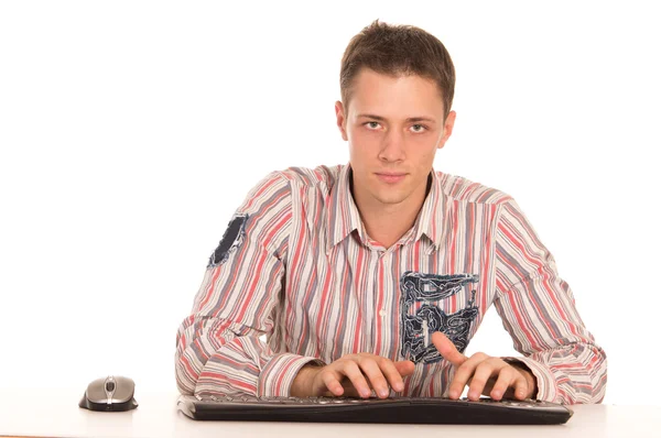 Bilgisayar ile adam — Stok fotoğraf