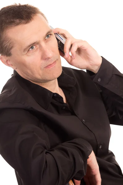 Homem com telefone — Fotografia de Stock