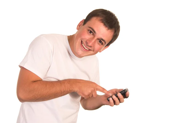 Muž s telefonem — Stock fotografie