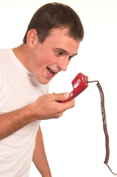 Man with telephone — Stock Photo, Image