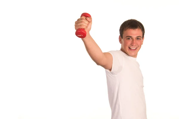 Man with dumb bell — Stock Photo, Image