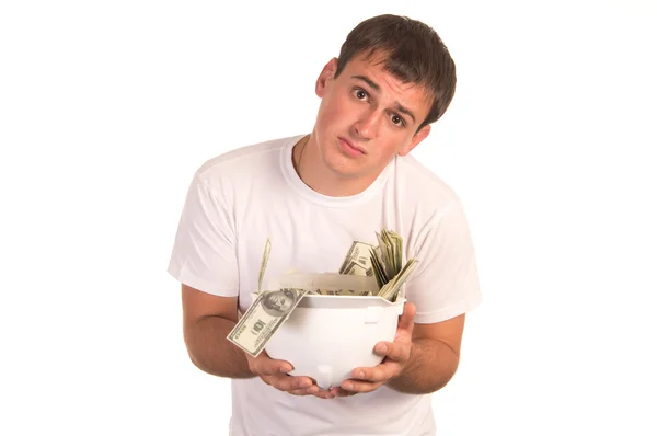 Adam para ile — Stok fotoğraf