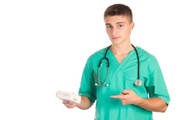 Arzt und Medizin auf weiß — Stockfoto