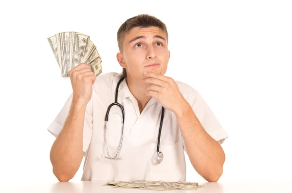 Orvos, pénz — Stock Fotó