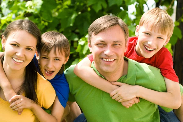 Nice family at nature — Stock Photo, Image