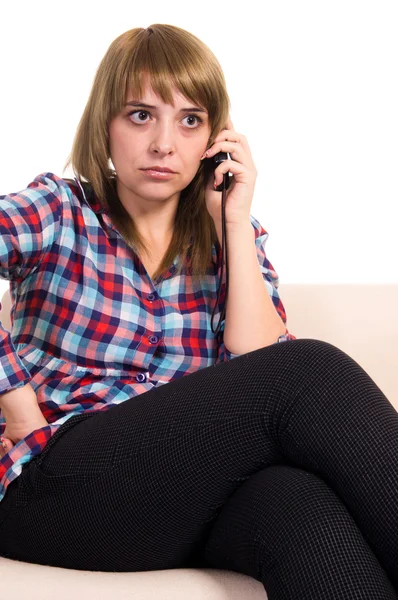 Woman with a phone — Stock Photo, Image