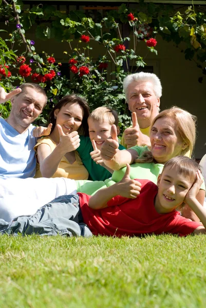 Nice family at nature — Stock Photo, Image