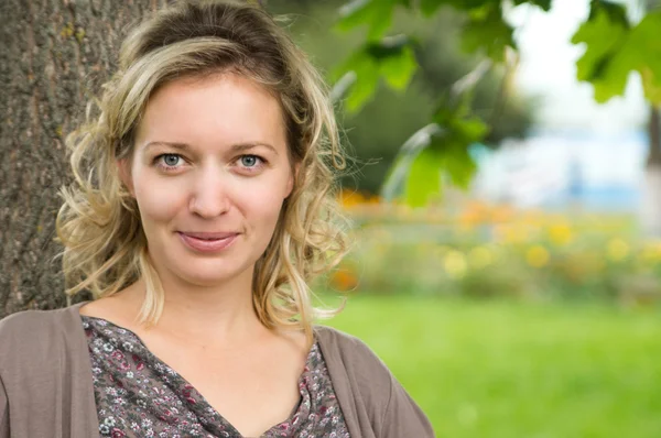 stock image Cute woman at nature