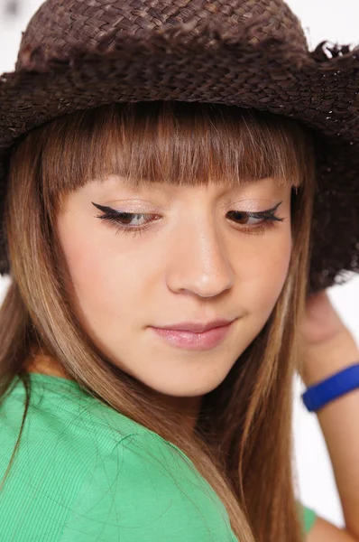 Carino ragazza in cappello — Foto Stock
