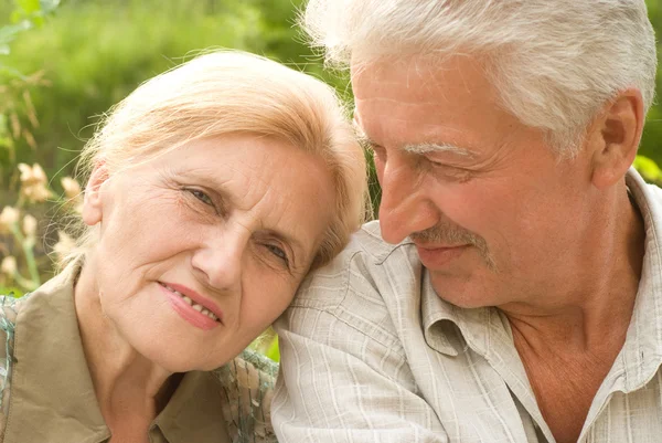 Äldre par på natur — Stockfoto