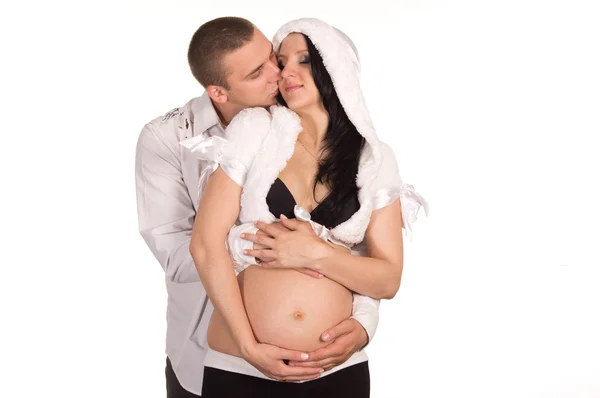 Terhes nő-férfi — Stock Fotó