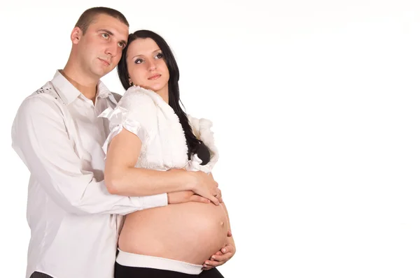 Femme enceinte avec homme — Photo