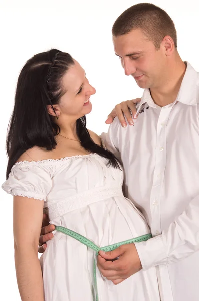Muž a těhotná žena — Stock fotografie