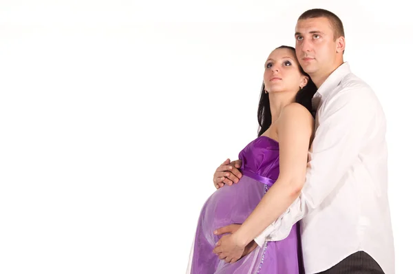 Hamile kadın ile mutlu bir adam — Stok fotoğraf