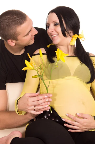 Έγκυος γυναίκα και άντρας — Φωτογραφία Αρχείου