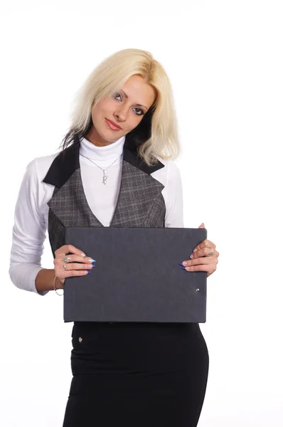 Cute worker on a white — Stock Photo, Image