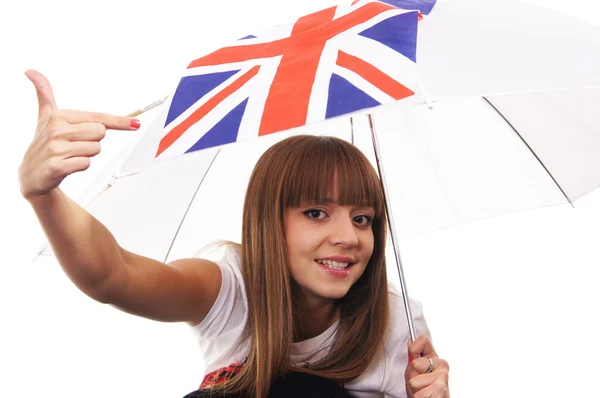 Girl with an umbrella — Stock Photo, Image