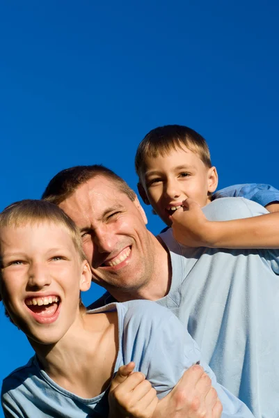 Dad with sons — Stock Photo, Image