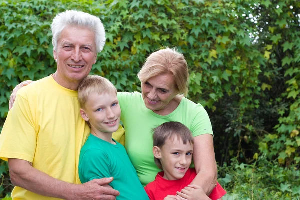stock image Grandparents with kids