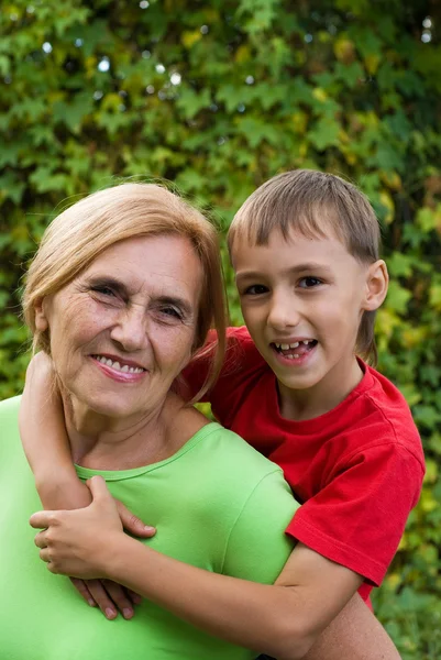 Granny with kid — Stock Photo, Image