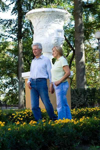 Starý pár v parku — Stock fotografie