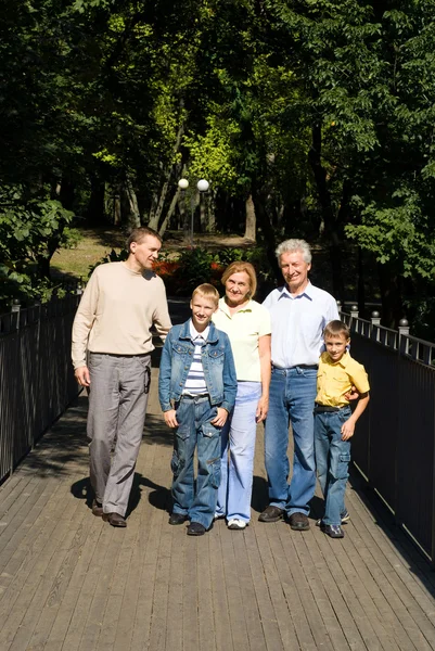 Familie på bro – stockfoto