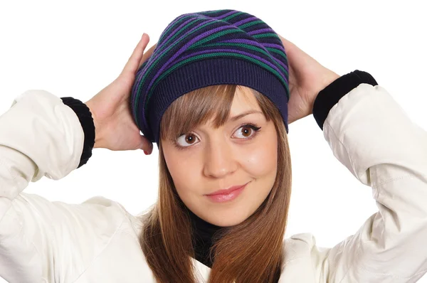 Girl with a hat — Stock Photo, Image