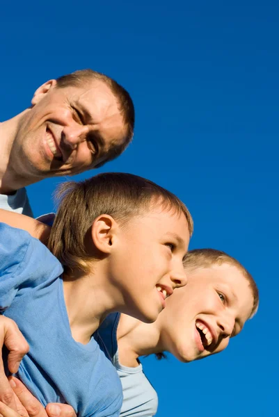 Uncle and sons — Stock Photo, Image