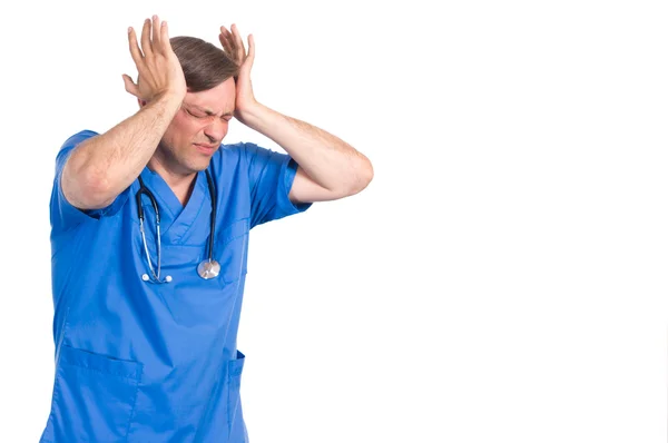 Söt läkare i blått — Stockfoto