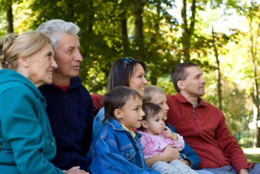 Family at park clipart