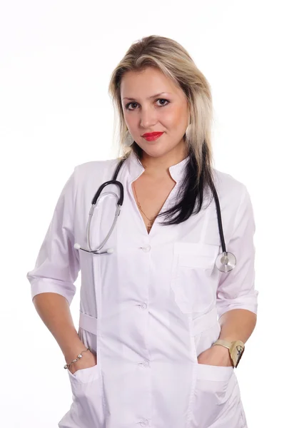 Läkare på vit — Stockfoto