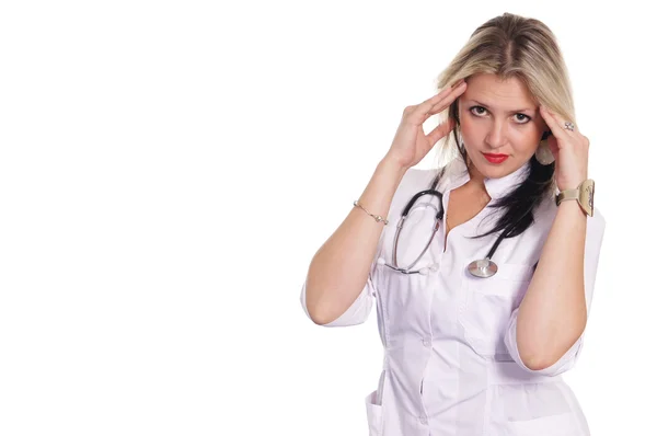 Sjuksköterska på vit — Stockfoto