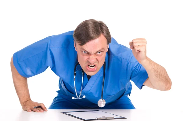 Retrato médico enojado —  Fotos de Stock