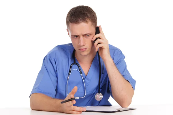 Doctor con teléfono — Foto de Stock