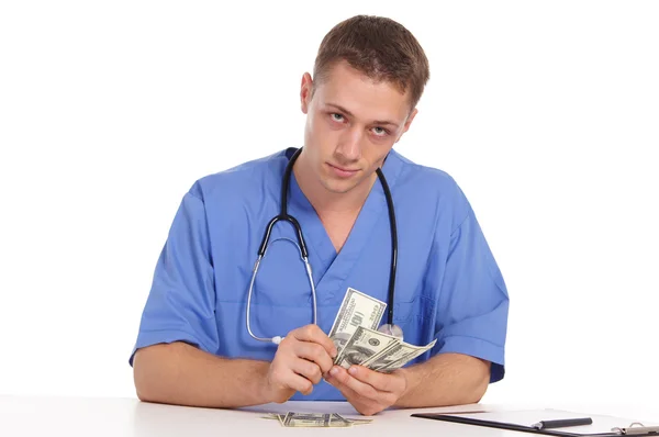 Arzt und Bargeld — Stockfoto