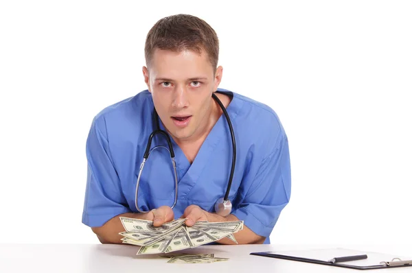 Lekarz i środków pieniężnych — Zdjęcie stockowe