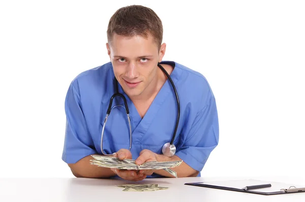 Young doctor corruption — Stock Photo, Image