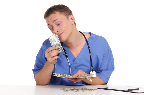 Young doctor corruption — Stock Photo, Image