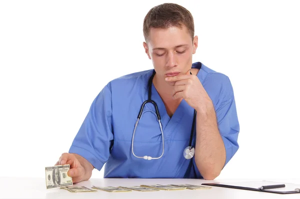 Doktor ve para — Stok fotoğraf