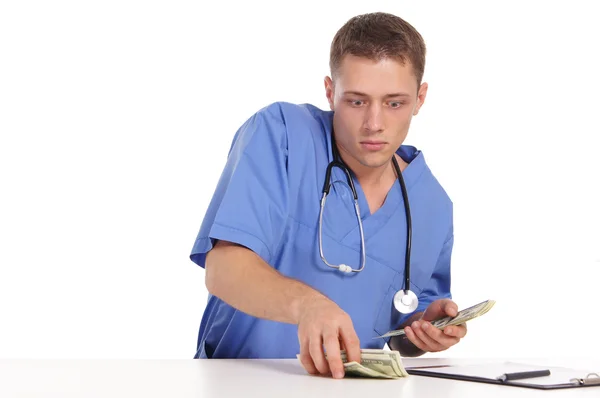 Лікар і гроші — стокове фото