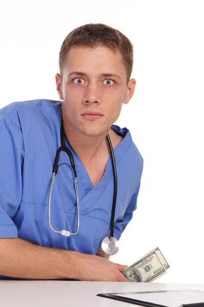 Doctor and money — Stock Photo, Image